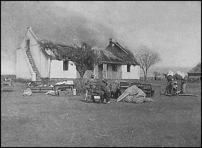 Boerehuis aan die brand